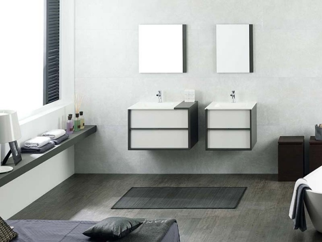 Badezimmer Möbel Gamadecor waschbecken unterschrank weiß