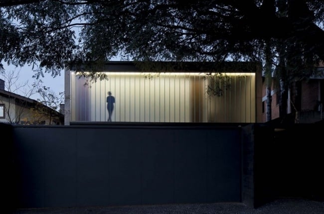 Badopari Haus Nacht Beleuchtung-Beton Glas-Konstruktion modern