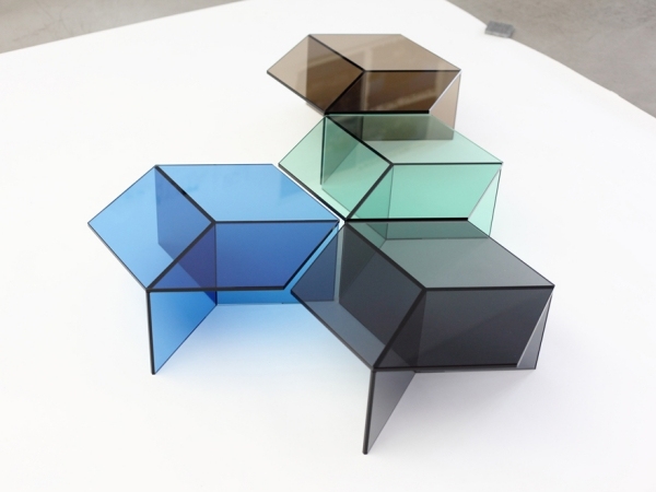 Beistelltische Glas Illusionseffekte schaffen Tischdesign