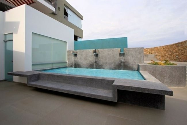 Beton Schwimmbecken moderne minimalistische Architektur Design