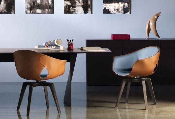Blau Polsterung-Leder Außenseite-Designer Stuhl-Modern Einrichten