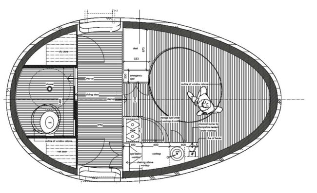 Bootshaus Bauplan Aussicht oben Holz Konstruktion