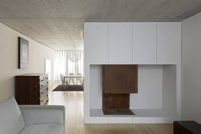 Designer Haus Ezzo-Innenarchitektur Weiß-Holz minimalistisch