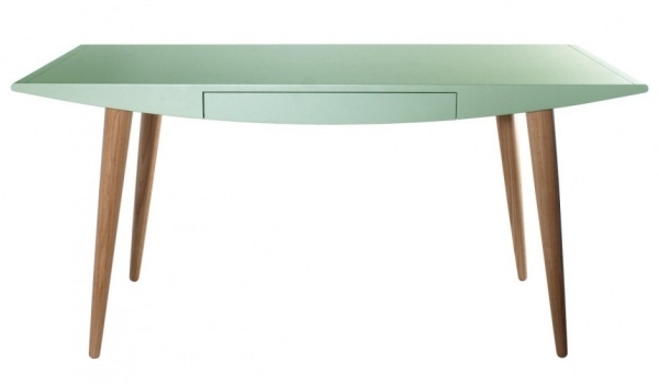 Eichen Holz Beine Tisch-Schublade grün Färbung