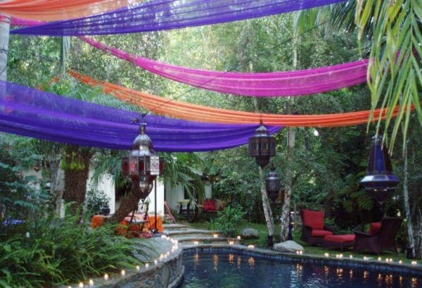 Vorhang Gartendeko-Ideen bunt