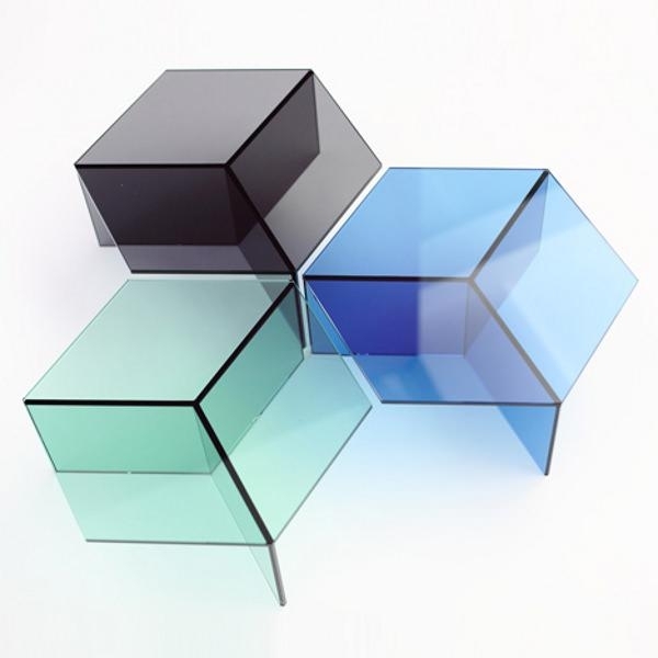 Hexagonal Couchtische-blau grün grau Farbgebung-Isom Bienenwaben