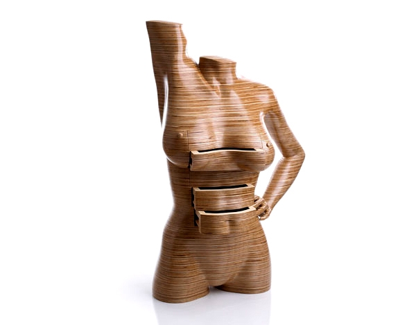 Holz-Skulptur weiblicher Körper-Peter Rolfe Design