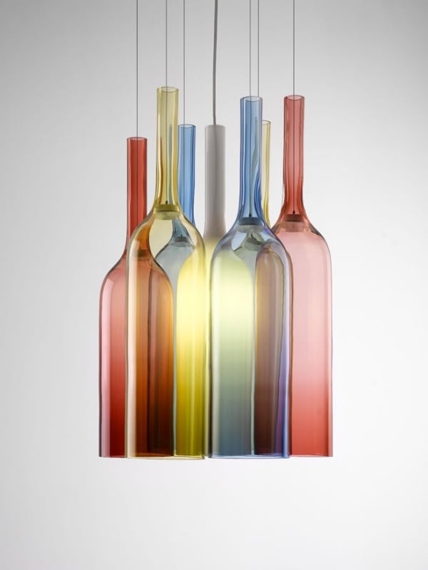 Hängende Lampe Flaschen-Glas Farblicht Design