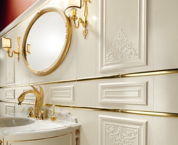 Italienische Fliesen Luxus 3d Goldene-Kanten Spiegel