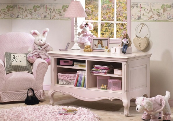 Kindermöbel Rosa-Prinzessin Zimmer-Kommode Regale