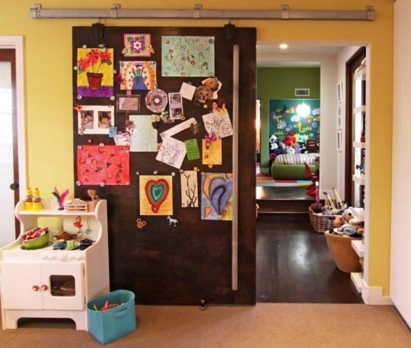 Kinderzimmer Wand Deko Ideen-Aquarellmalereien anhängen
