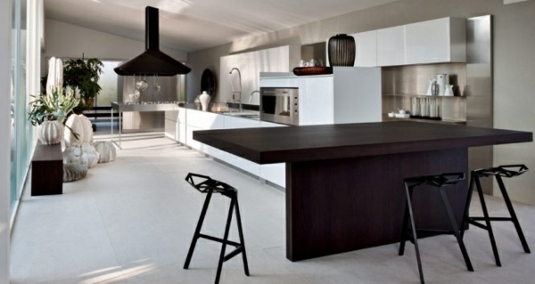 Küche Essplatz schwarz weiß minimalistisch