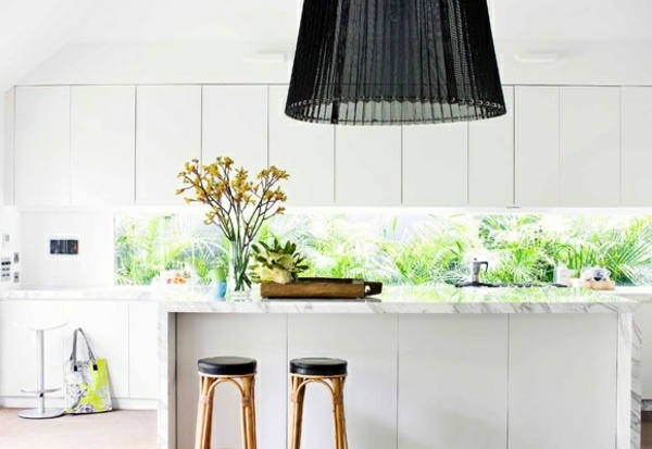 drücken Plexiglas weiße minimalistische Küche Design