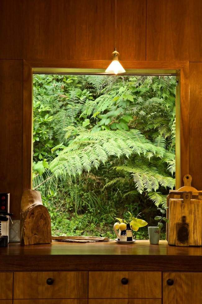 Landhausstil Küche Fenster Sonnenlicht moderne Innenarchitektur