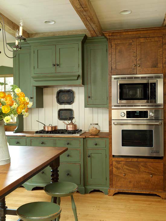  Küchenrückwand Holz weiß grün braun