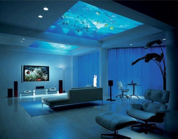 Lichteffekte indirekte Beleuchtung Decke abhängen gestalten-Aquarium 