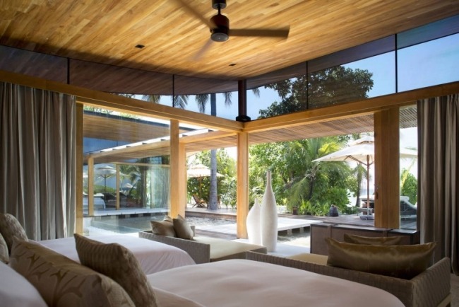 Luxus Resort-Coco Prive-Insel Malediven-Schlafzimmer offen