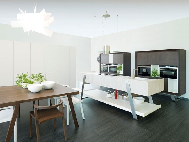 Moderne Küchenmöbel kochinsel weiß holzschränke