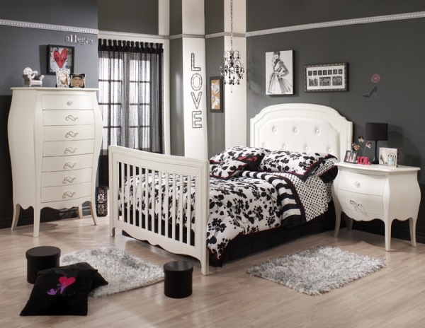 Mädchenzimmer Teenager Romantik-Weiß Bettkopfteil-Schrank Design