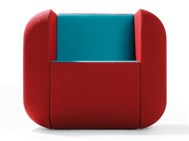 Möbel Design Apps Sessel rot blau coole Form Apps
