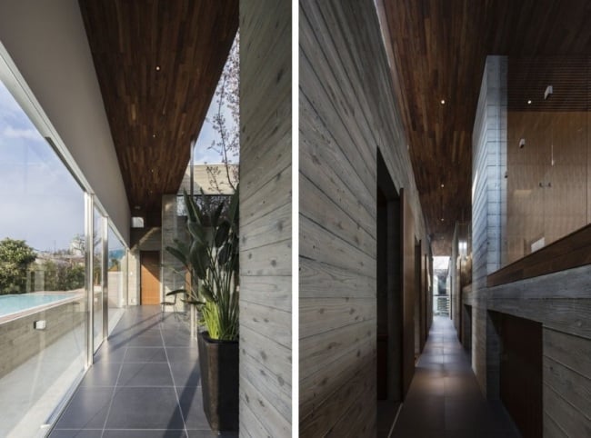 Offenes Haus Wohnen-in der Natur-Holz Wand Decke