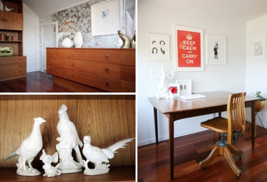 Parkett Boden Laminat-rötlich braun-Möbeldesign-Home Office einrichten