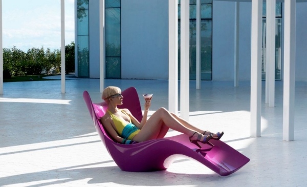 Pink Sonnenliege-Design modern-Lounge Garten Set