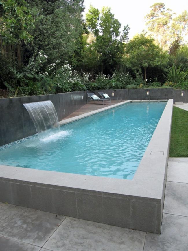 Pool Garten freistehend spezifische Form Wasserspiele Wasserfall