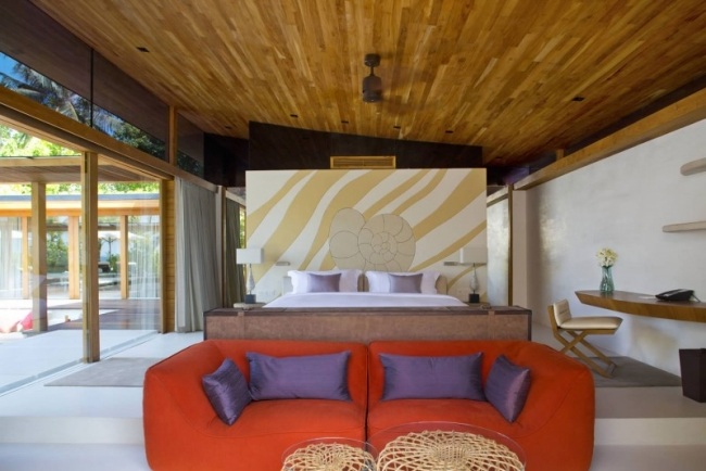 Rot Sessel-Innendesign modern Villa Architektur