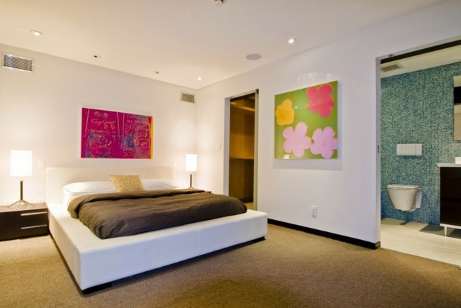 Schlafzimmer einrichten Luxus Design Badezimmer grüne Fliesen
