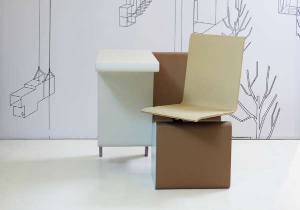 Schreibtisch Integrierter Drehstuhl modern innovatives Design