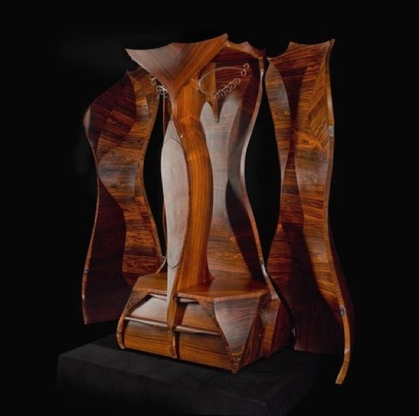Skulptur Möbel Kleiderschrank-Schubladen integriert Holz