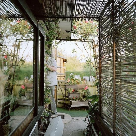 Sonnenschutz Bambus Balkon Energie Klimaanlage sparen abkühlen