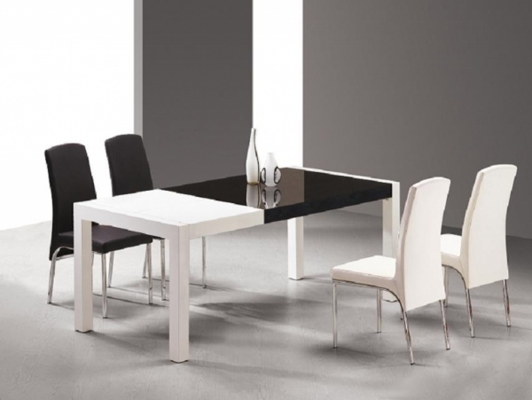 Stuhl Design Schwarz-Weiß Polstermöbel-Esstisch glanz