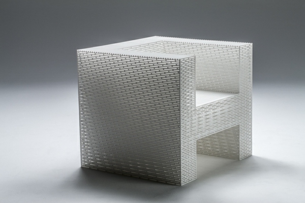 Stuhl Kubus Form Acryl Fasern Design Idee