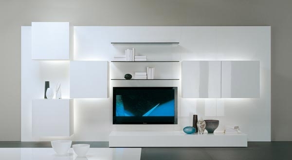 TV-Möbel für Wohnzimmer TV-Schrank Fernsehmöbel-Wohnzimmer Weiß Design