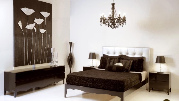 Weiß Dunkelbraun Schlafzimmer Einrichtung Möbel Luxus