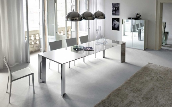Weiß Esszimmer Design Teppich-Bilder an der Wand-Schrank-Spiegel 