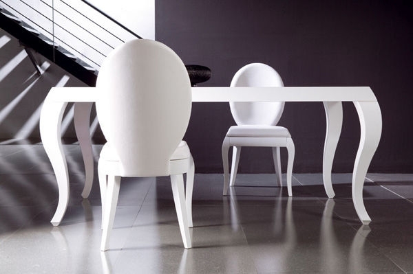 Weiße Möbel Esszimmer Designer-Stuhl klassisches-Outfit 