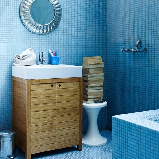 Wohnideen Badezimmer blau Mosaik 