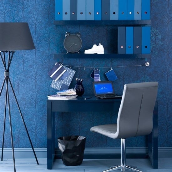 Wohnideen Home Office-dunkelblau modern Stuhl
