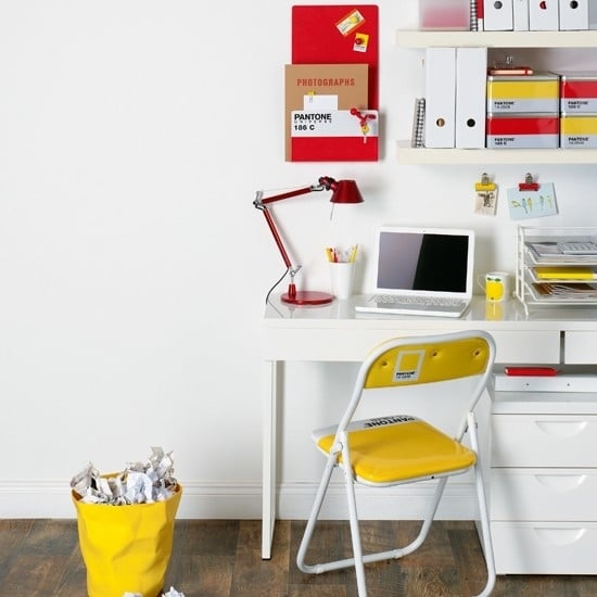 Wohnideen Home-Office gelb modern-platzsparend Möbeldesign
