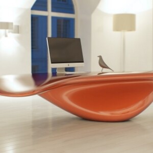 Wohnideen Home Office-orange modern Schreibtisch