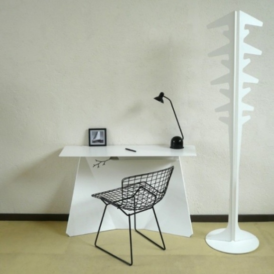 Wohnideen Home Office weiß-schwarz puristisch modern