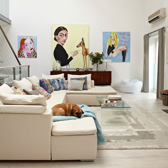Wohnideen Wohnzimmer-beige Pop Art Stil