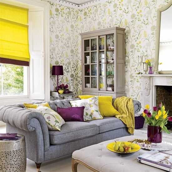 Wohnideen Wohnzimmer-gelb grau-klassisch modern