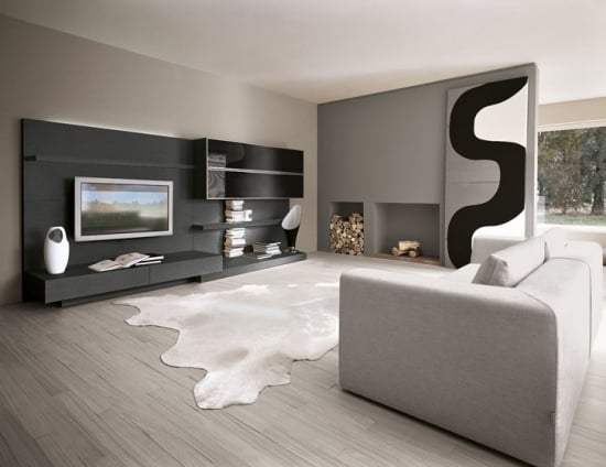 Wohnideen Wohnzimmer-grau weiß-modern Einrichtung
