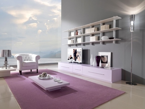Wohnideen Wohnzimmer-lila modern Einrichtung