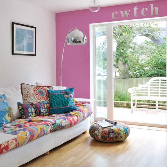 Wohnideen Wohnzimmer-lila rosa-modern Design