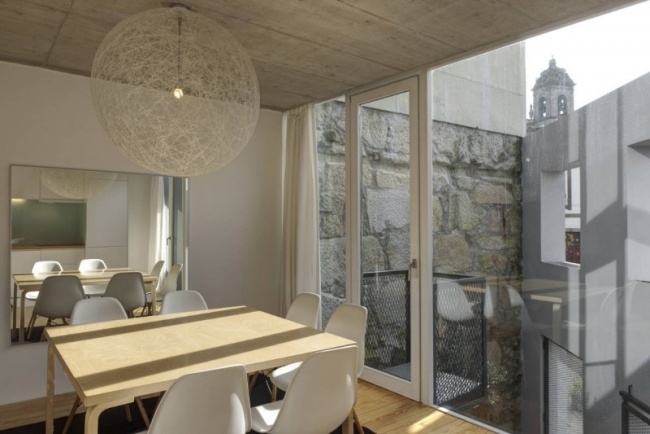 Wohnküche Esstisch Massivholz-Hängeleuchte Design Verglasung